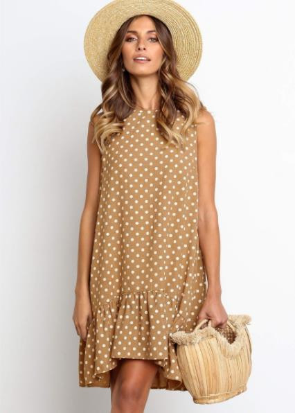 Rochie de vara de dama moderna cu buline model lat in mai multe culori