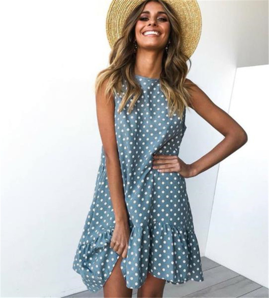 Rochie de vara de dama moderna cu buline model lat in mai multe culori