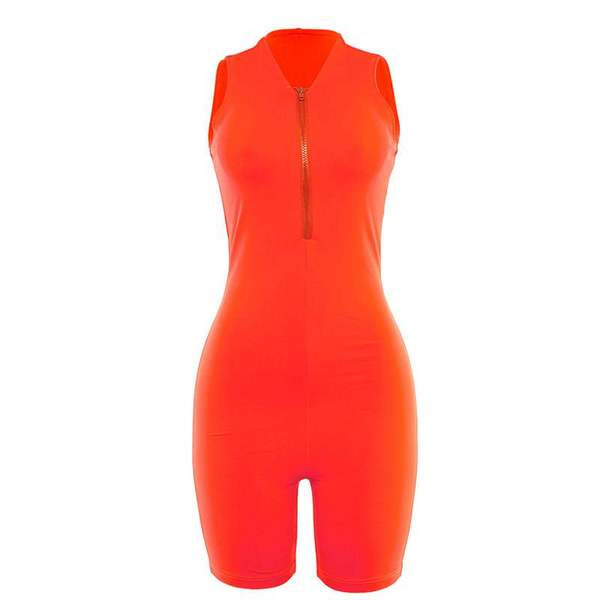 Salopeta casual dama cu bretele late si fermoar in doua culori