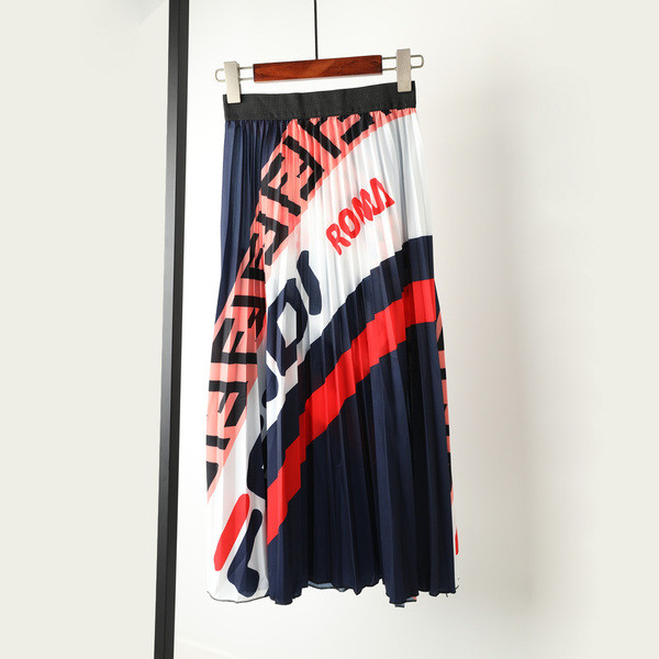 Fusta de dama eleganta cu talie elastica inalta si aplicatie colorata