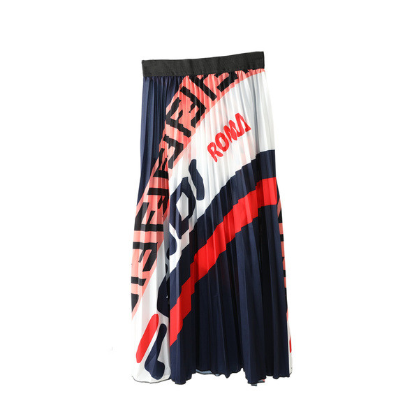 Fusta de dama eleganta cu talie elastica inalta si aplicatie colorata