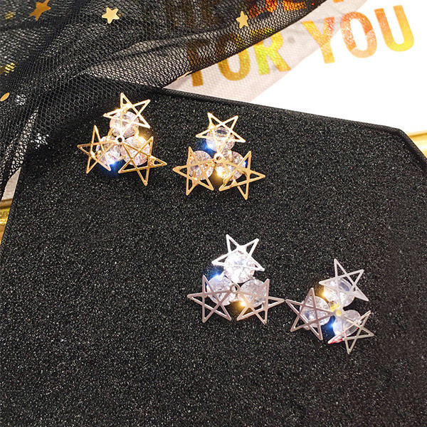 Cercei casual dama de culoare auriu si argintiu