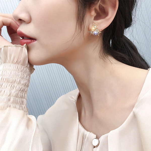 Cercei casual dama de culoare auriu si argintiu