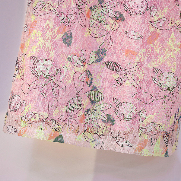 Rochie casual de dama cu decolteu O in roz