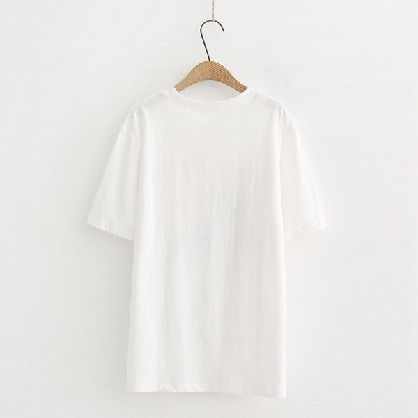 Tricou dama cu imprimeu alb