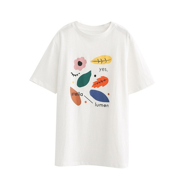 Tricou dama cu imprimeu alb