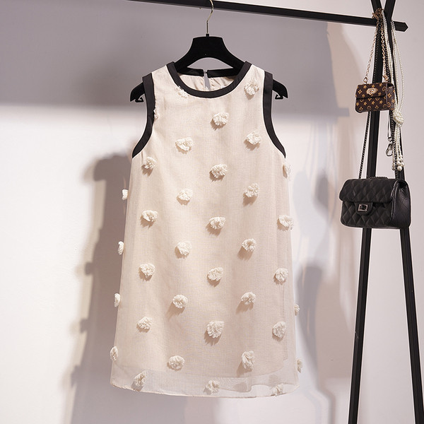 Rochie casual de dama cu decolteu O in alb si roz