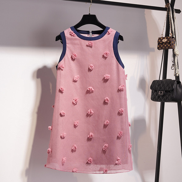 Rochie casual de dama cu decolteu O in alb si roz