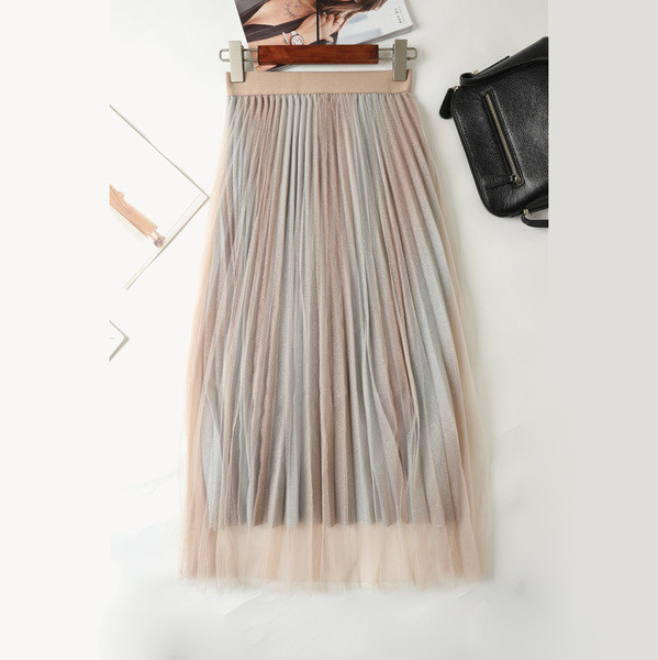 Fusta de dama actuala cu talie elastica si tul in mai multe culori