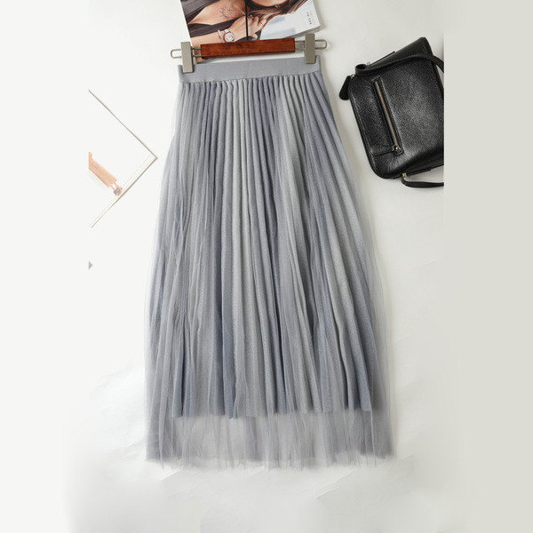 Fusta de dama actuala cu talie elastica si tul in mai multe culori