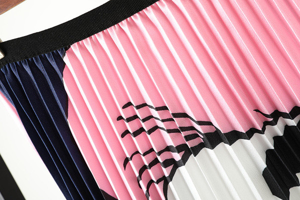 HIT Fusta de dama moderna cu aplicatie colorata cu talie elastica