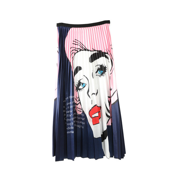 HIT Fusta de dama moderna cu aplicatie colorata cu talie elastica