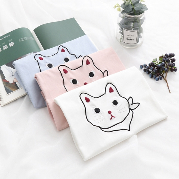 Tricou casual dama in alb roz si albastru