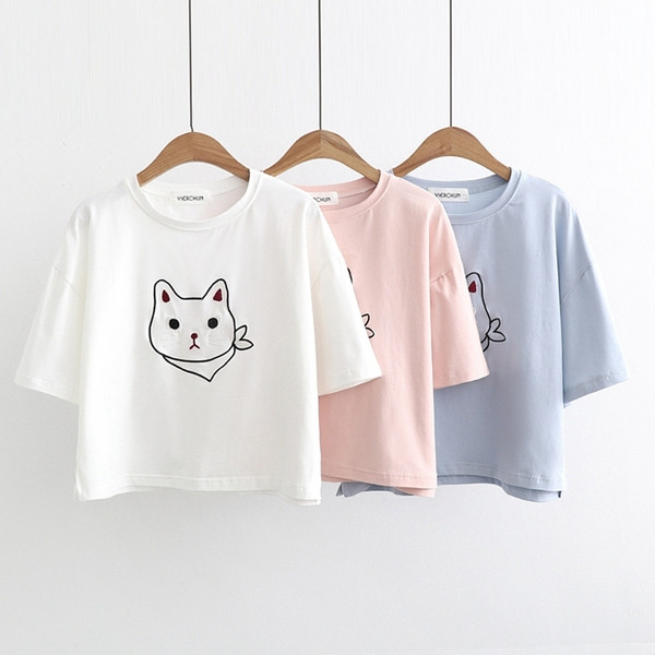 Tricou casual dama in alb roz si albastru