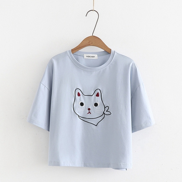 Tricou casual dama in alb roz si albastru