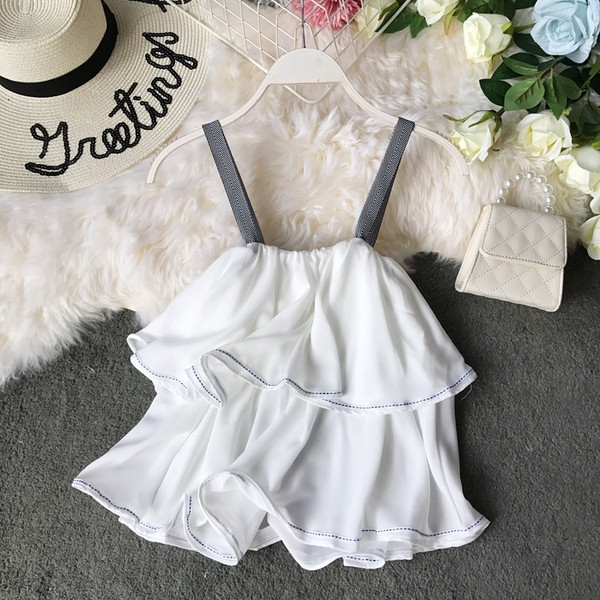 Maieu modern de dama cu bretele subtiri in patru culori - model lat