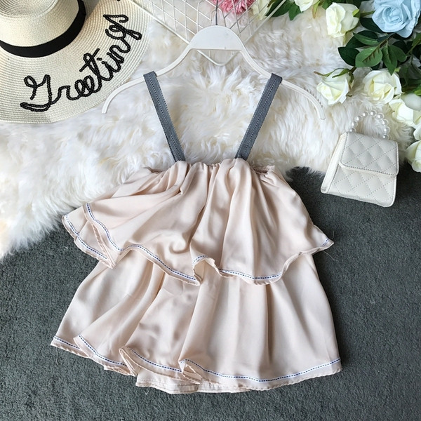 Maieu modern de dama cu bretele subtiri in patru culori - model lat