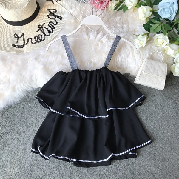 Maieu modern de dama cu bretele subtiri in patru culori - model lat