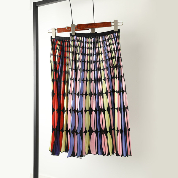 Fusta de dama moderna plisata colorata cu talie inalta