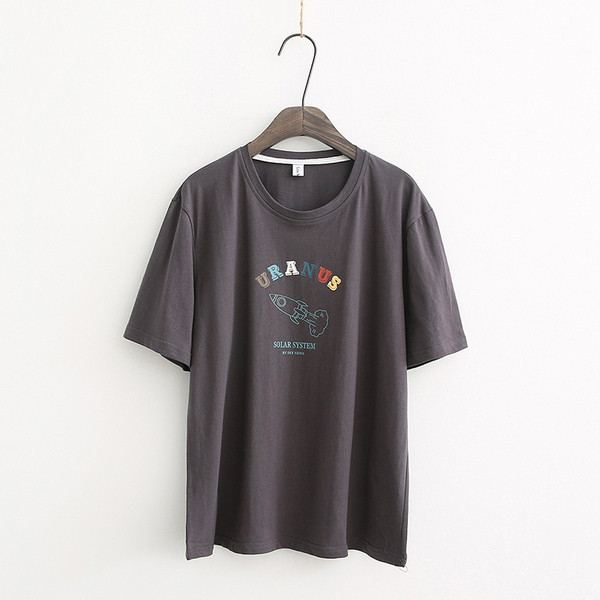 Tricou casual dama in gri si alb