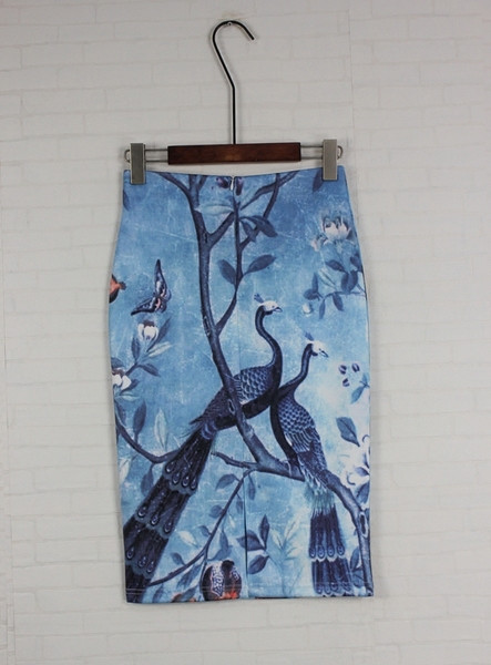 Fusta de dama eleganta cu talie inalta si aplicatie colorata in mai multe culori