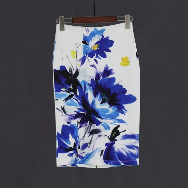 Fusta de dama eleganta cu talie inalta si aplicatie colorata in mai multe culori