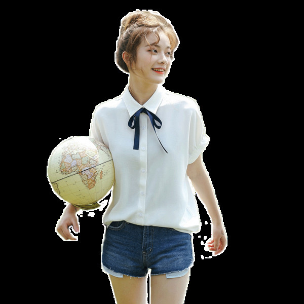 Cămașă modernă de damă în alb și galben cu șireturi