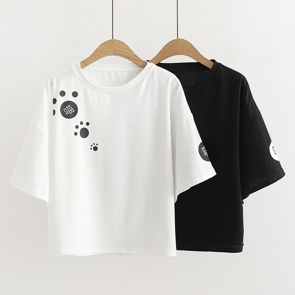 Tricou dama alb-negru cu imprimeu