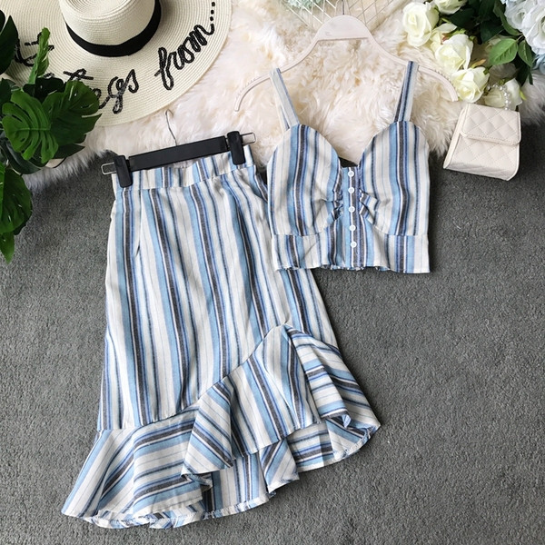 Set modern pentru femei din două părți - model asimetric