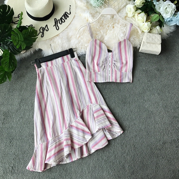 Set modern pentru femei din două părți - model asimetric