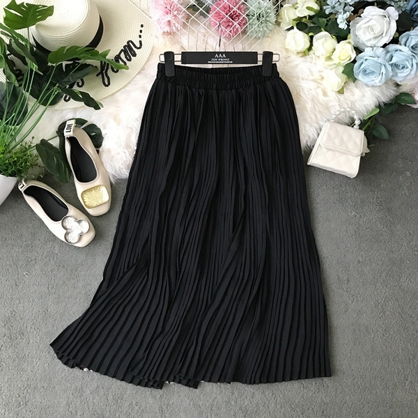 Fusta de dama moderna cu talie inalta in verde si negru