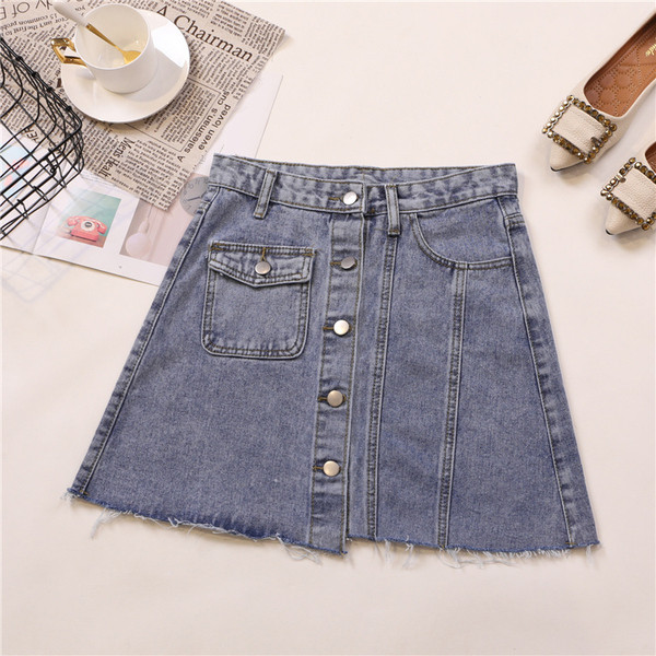 Fusta casual de dama cu buzunar si motive rupte in albastru si negru