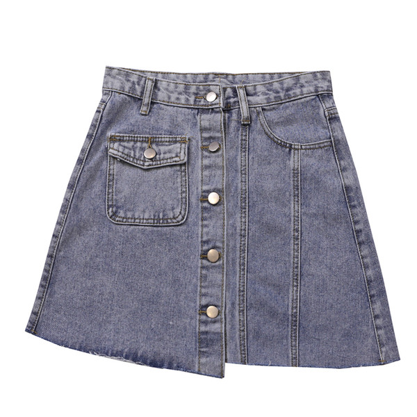 Fusta casual de dama cu buzunar si motive rupte in albastru si negru