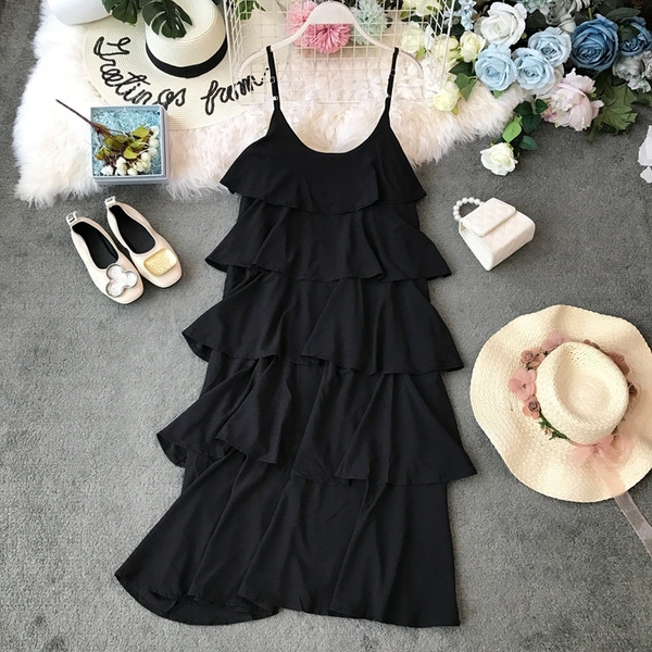 Rochie moderna de dama in flori de cires cu bretele subtiri