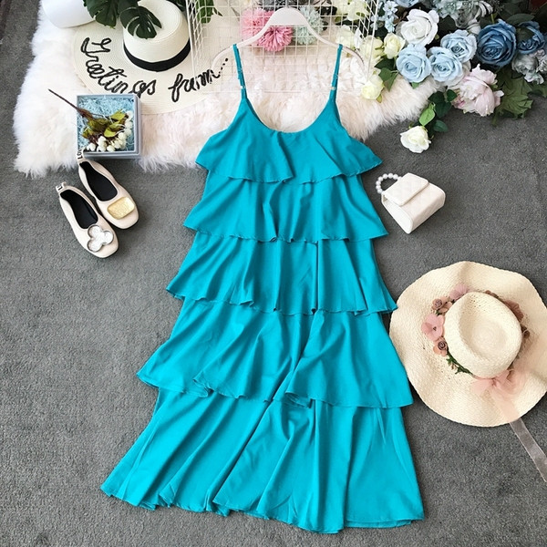 Rochie moderna de dama in flori de cires cu bretele subtiri