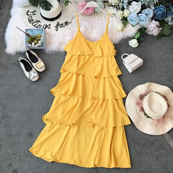 Rochie moderna de dama in flori de cires cu bretele subtiri