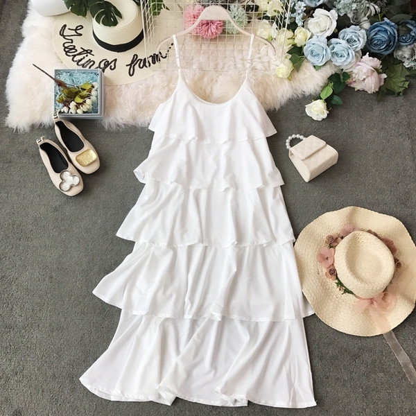 Rochie moderna de dama in flori de cires cu bretele subtiri