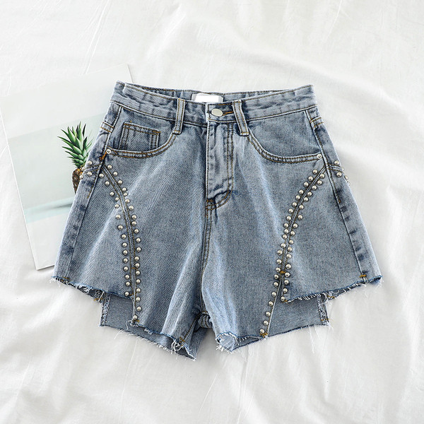 Blugi de dama cu decor metalic