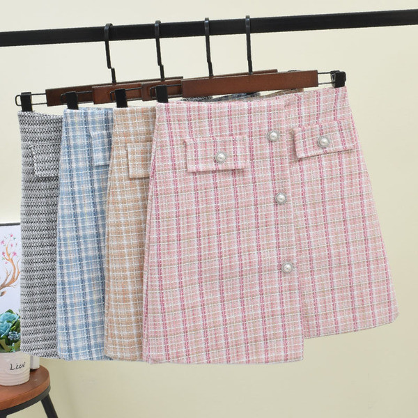 Fusta de dama eleganta in carouri in mai multe culori