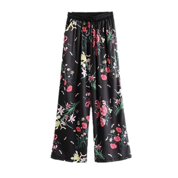 Pantaloni moderni de dama cu motive florale