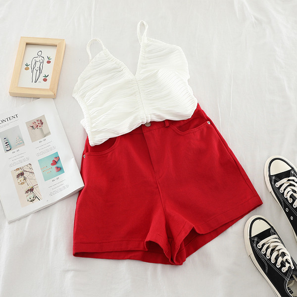 Női rövid, zsebes farmernadrág három színben