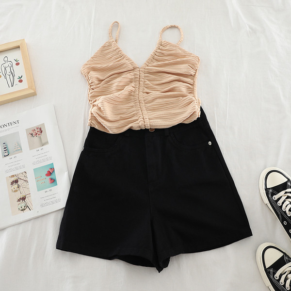 Női rövid, zsebes farmernadrág három színben