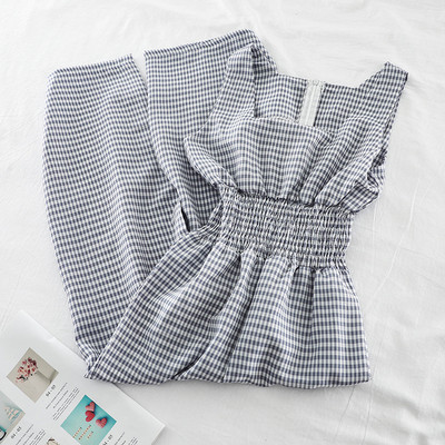 Modern női hosszú kockás overall