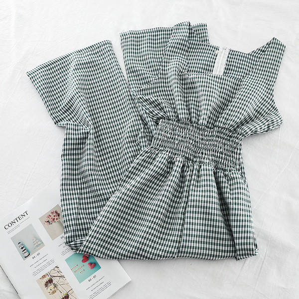 Modern női hosszú kockás overall