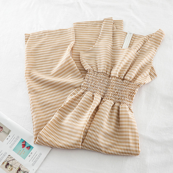 Modern női hosszú kockás overall