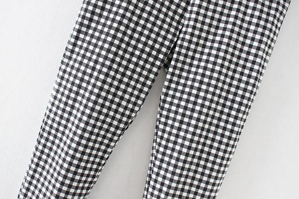 Pantaloni dama in carouri model nou cu fermoar