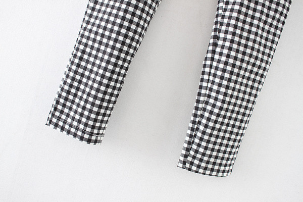 Pantaloni dama in carouri model nou cu fermoar