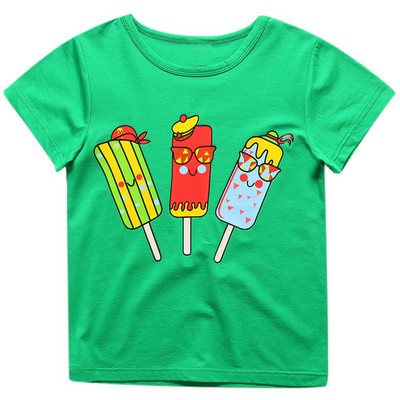 Детска модерна тениска за момчета в четири цвята с апликация 