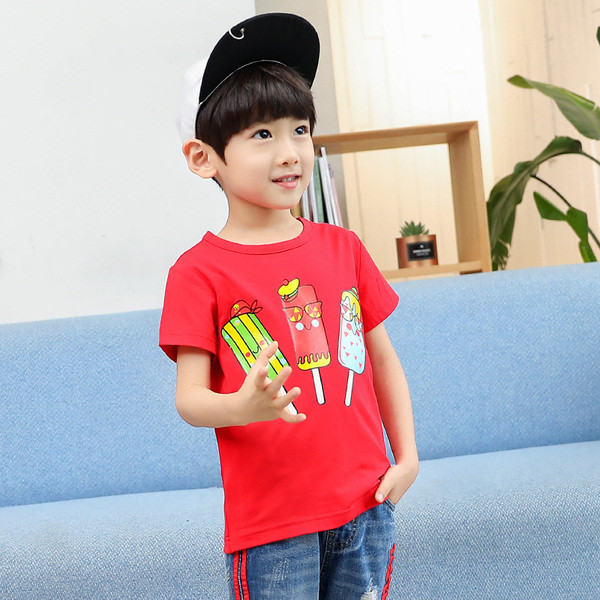 Gyermek modern póló fiúknak négy színben rátéttel