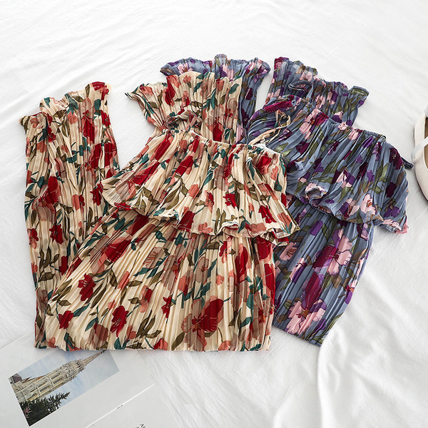 Salopeta lunga de dama cu model floral